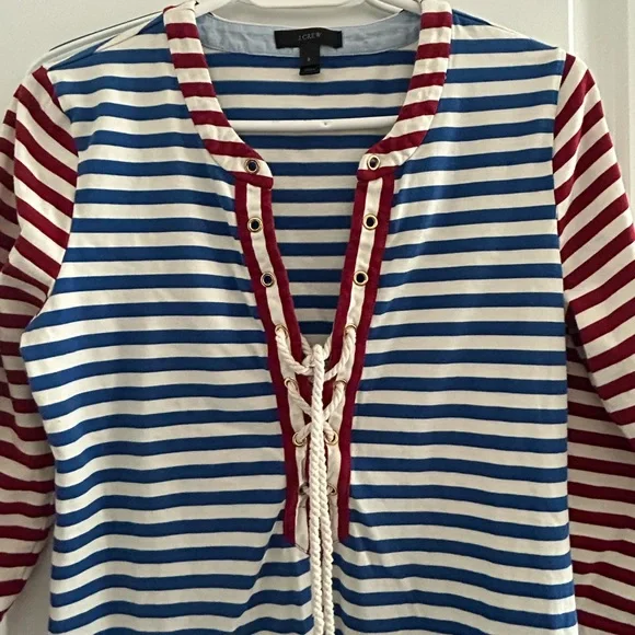 🔻 J.CREW • Women’s Maxi Nautical Dress • Small • Red,White, Blue • - Picture 7 of 7